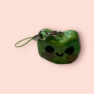Green Ceramic Keychain Charm